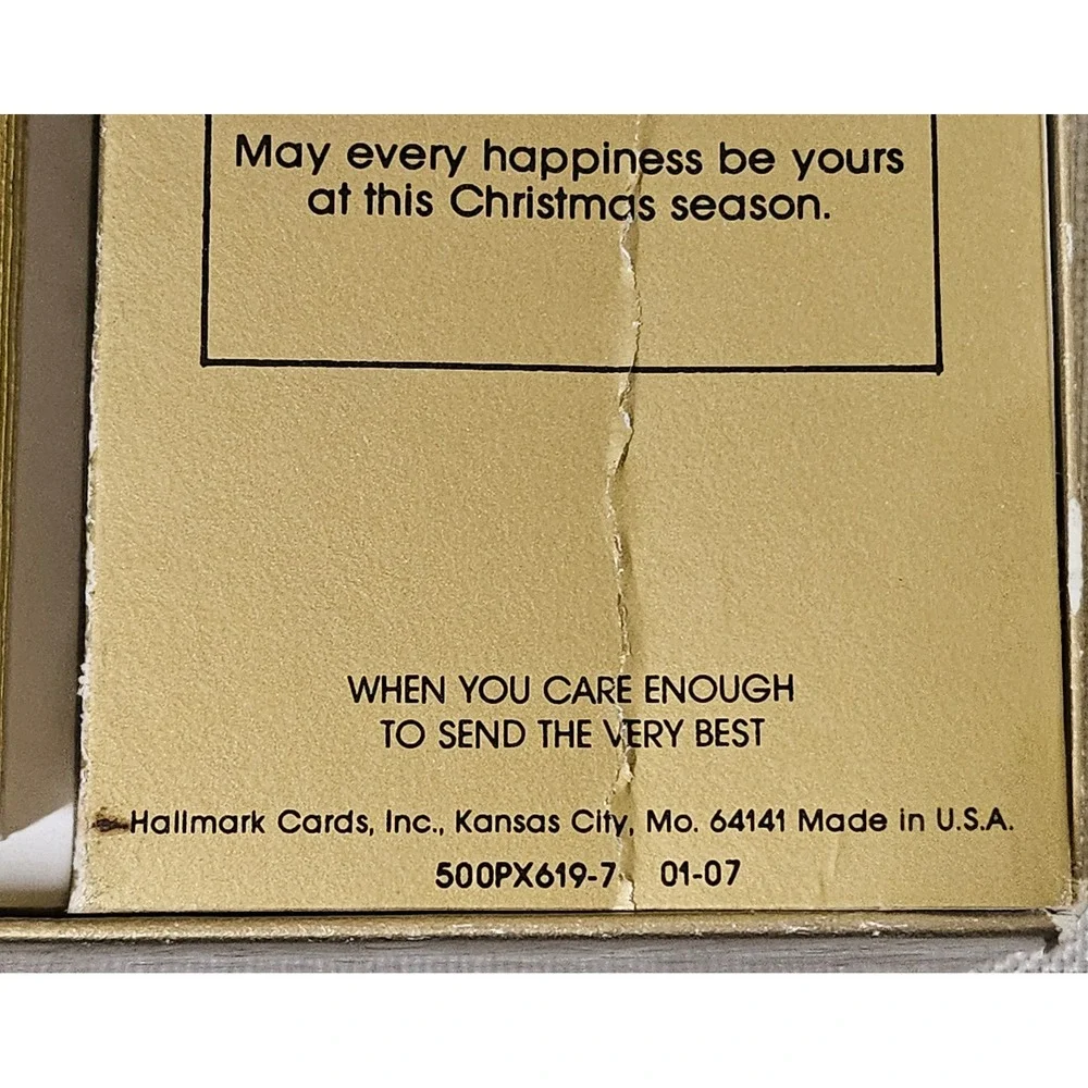 Hallmark Photo Holders Christmas Cards‎ 20 Envelopes Gold Ornament Design